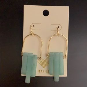 Vici Collection gemstone drop earrings.